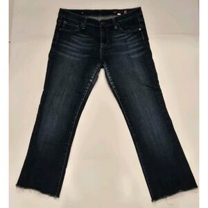 Vigoss Jeans Women's‎ Size 11 Dark Wash Stretch Bootcut Raw HemInseam 28